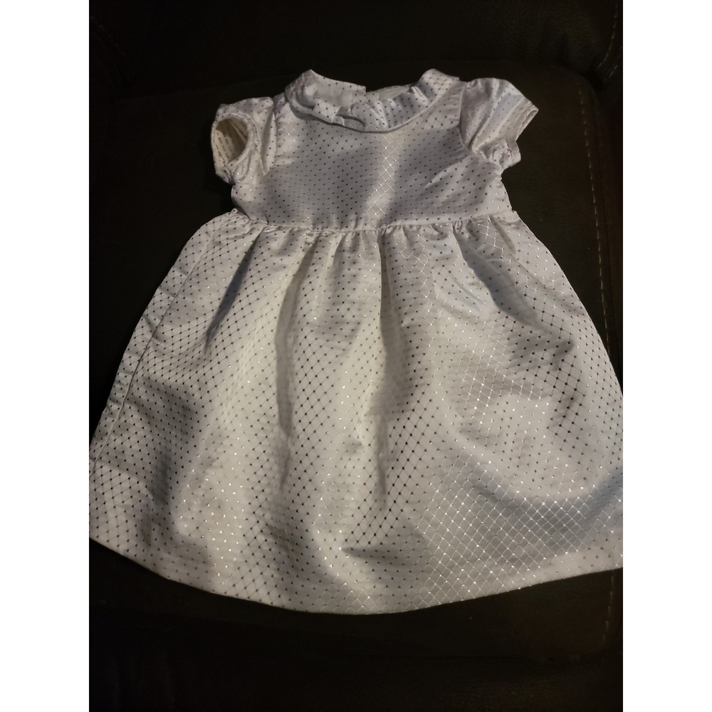 Dressed up by Gymboree white dress with gold 6 12 months holiday Christmas